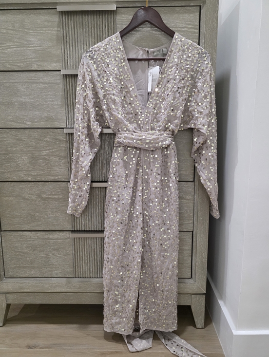 ASOS Dresses & Skirts - ASOS Dusty Pink Sequin Midi Dress – Size US 0 (UK 4 / EU 32) – Elegant Occasion
